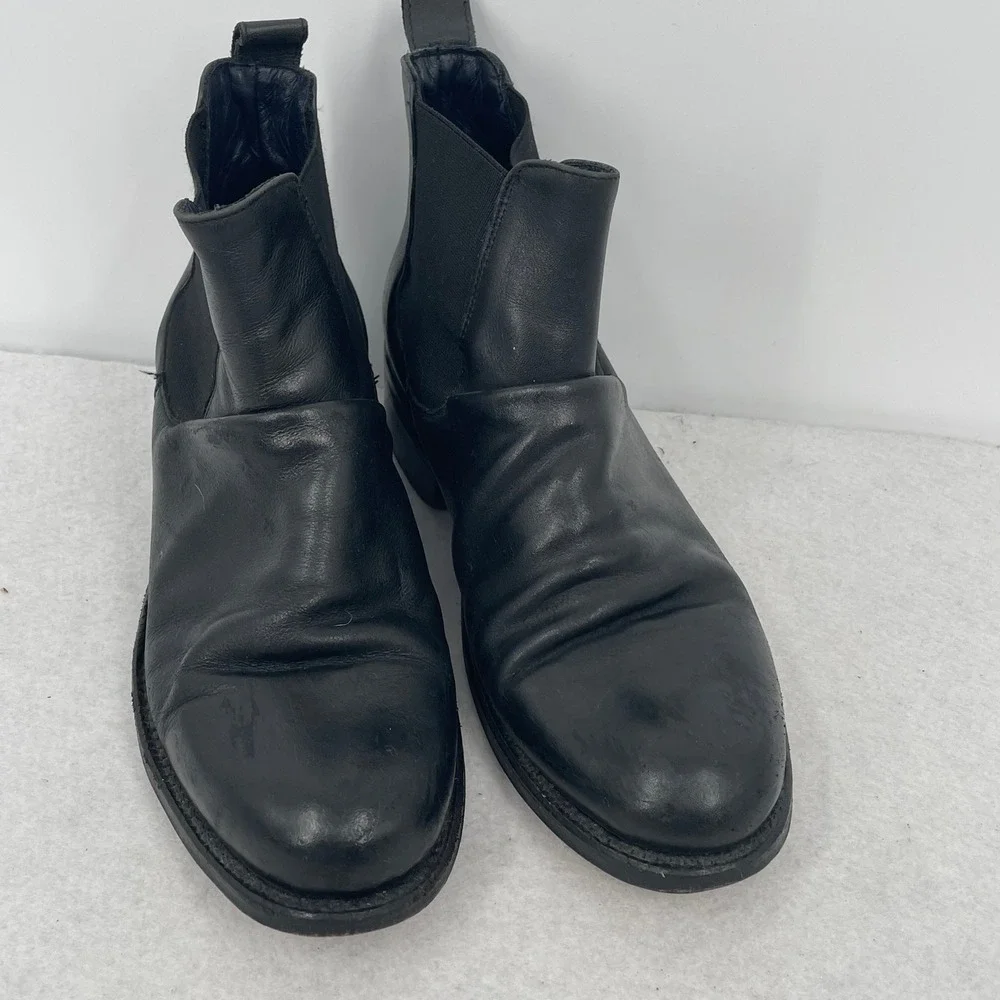 DW Goodyear Black Leather Chelsea Boots Welt Vero Cuoio Women Size 8 - Picture 2 of 10